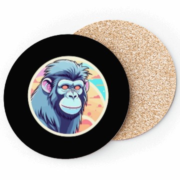 Discover Ape Monkey Illustration Coasters