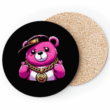 Discover Hip-Hop Honeys: Bling Bear Edition Coasters