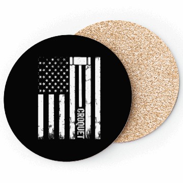 Discover Croquet Player US Flag Croquet Coasters
