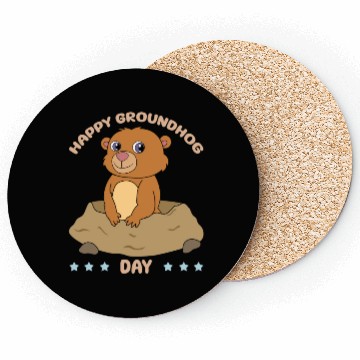 Discover Happy Groundhog Day Cute Kawaii Groundhog Coasters