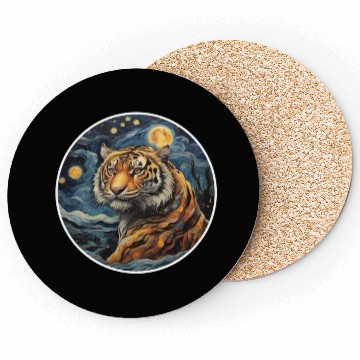 Discover tiger design in painting style Coasters
