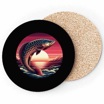 Discover Sunset with Arowana fish Coasters