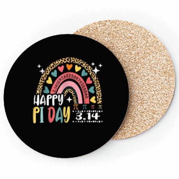 Discover Happy Pi Day Leopard Rainbow Math Teacher Coasters