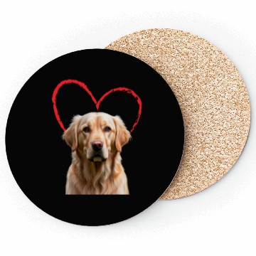 Discover Golden Retriever Embraced by Love Knows No Bounds Coasters