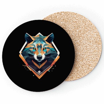 Discover animal Low-Poly fox art Rules Coasters