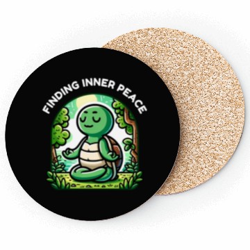 Discover Finding Inner Peace: Turtle Meditation Journey Coasters