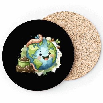 Discover Worm Farming Earthworm Gardener Vermiculture Coasters