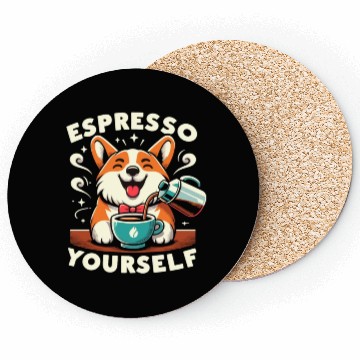 Discover corgi espresso yourself Coasters
