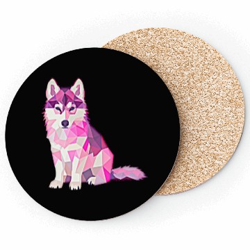 Discover Pink Wolf Cute Baby Wolf Coasters