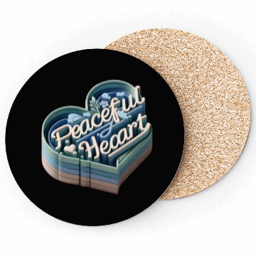 Discover 3D Peaceful Heart Typography Design Coasters