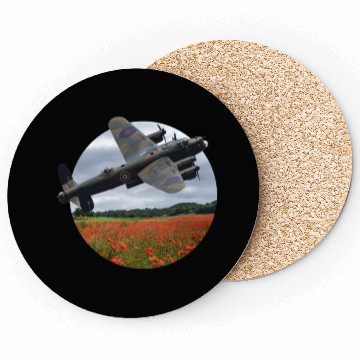 Discover Avro Lancaster Bomber Over A Poppy Coasters