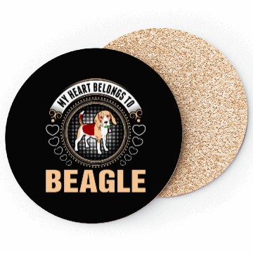 Discover My Heart Belongs To Beagle Dog Coasters