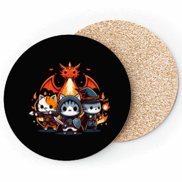 Discover Cute Kawaii Cat RPG Fantasy Board Game Dragon Coasters