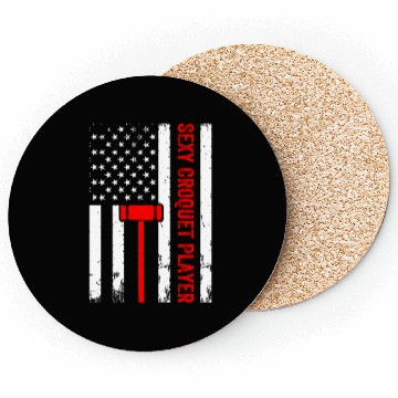 Discover Sexy Croquet Player US Flag Croquet Player Coasters