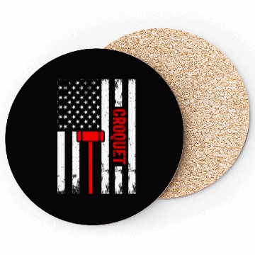 Discover Croquet US Flag Croquet Player Coasters