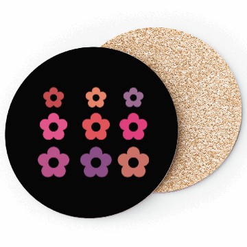 Discover Large and small pink multi-colored flowers Coasters