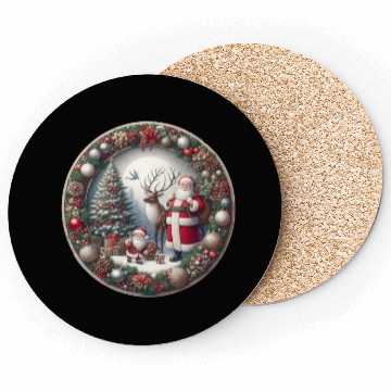 Discover Happy Santa Claus: Traditional Christmas Image Coasters