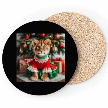 Discover Lion Christmas Coasters