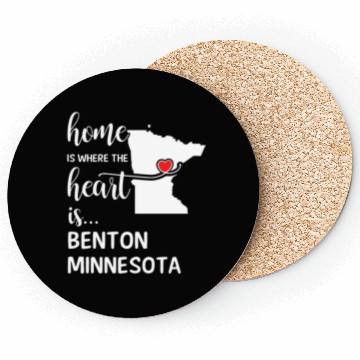 Discover Benton County Minnesota Is Where My Heart Is Gift Coasters