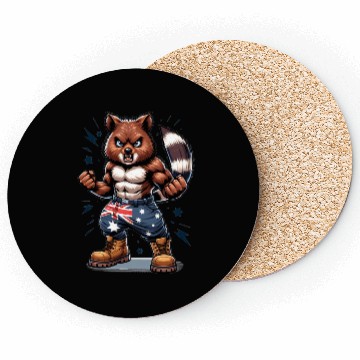 Discover Quokka Australian fighter design Coasters