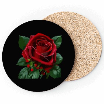 Discover Red Rose flower design Coasters