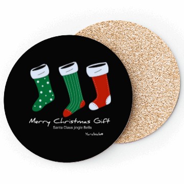 Discover Santa Claus jingle Bell Merry Christmas Gift socks Coasters