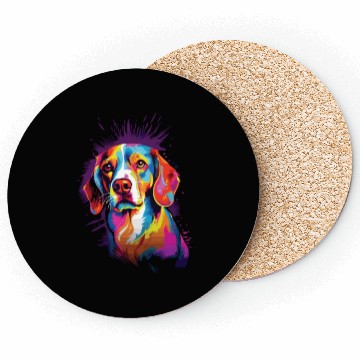 Discover Watercolor Colorful Beagle Coasters