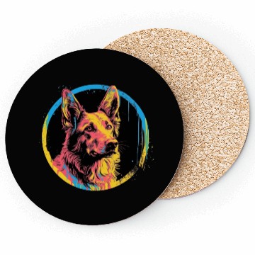 Discover German Shepherd Funny Dog Street Art Comic Pet Coasters