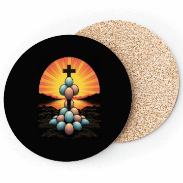Discover Christian Easter Day Cross Easter Egg Hunt Coasters