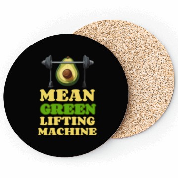 Discover Mean Green Lifting Machine Avocado Gym Coasters