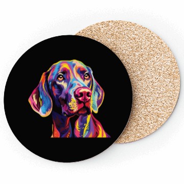 Discover Watercolor Colorful Weimaraner Coasters