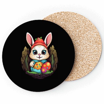 Discover Easter Bunny Rabbit Easter Day Egg Hunting Coasters