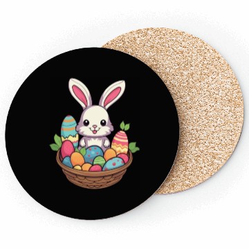 Discover Easter Bunny Rabbit Easter Day Egg Basket Coasters