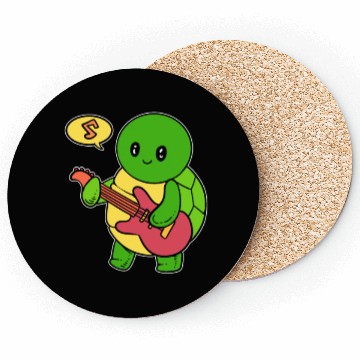 Discover Turtle Guitarist Country Singer Gift Coasters