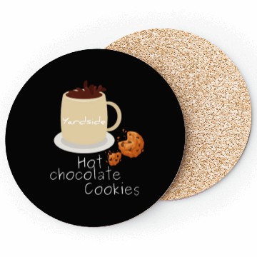 Discover Drink Hot chocolate cookies Yardside font logo Coasters