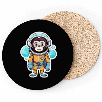 Discover Monkey Ape Astronaut Illustration Coasters