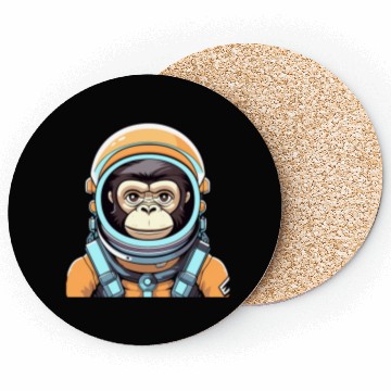 Discover Monkey Ape Astronaut Illustration Coasters