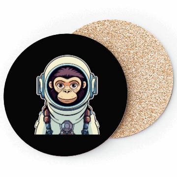 Discover Monkey Ape Astronaut Illustration Coasters