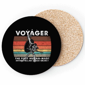 Discover Voyager 1977 Retro Space Probe Mission Coasters