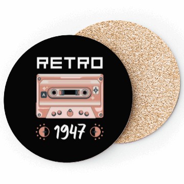 Discover Retro Tape Music Nostalgia Vintage 1947 Coasters