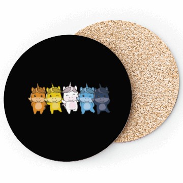 Discover Aroace Flag Pride Lgbtq Cute Unicorn Coasters