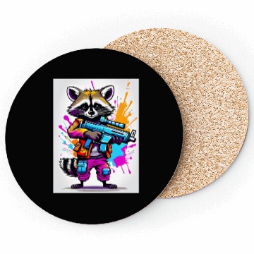 Discover Raccoon with laser gun Coasters