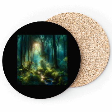Discover Twilight Enchantment A Mystical Forest Scene Coasters