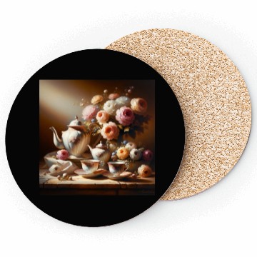 Discover Timeless Elegance Vintage Tea Set Still Life Coasters