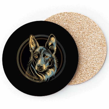 Discover German Shepherd Funny Dog Street Art Comic Pet Coasters