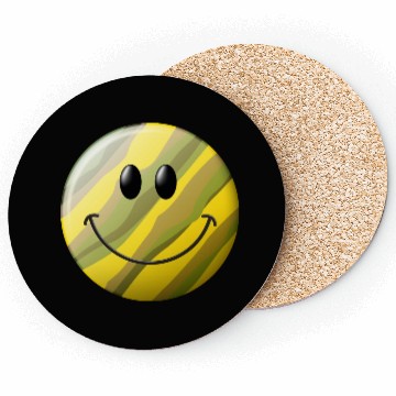 Discover Camo Smiling Happy Face Coasters