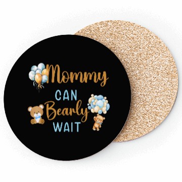 Discover Mommy Can Bearly Wait Baby Shower Coasters