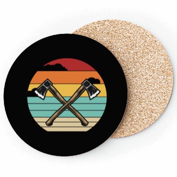 Discover Retro Axe Throwing Game Competition Professional Coasters