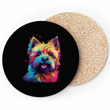 Discover Watercolor Colorful Cairn Terrier Coasters