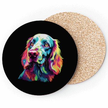 Discover Watercolor Colorful English Setter Coasters